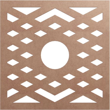 Chevron Wood Fretwork Pierced Ceiling Medallion, Wood (Paint Grade), 20OD X 5 1/8ID X 3/8T